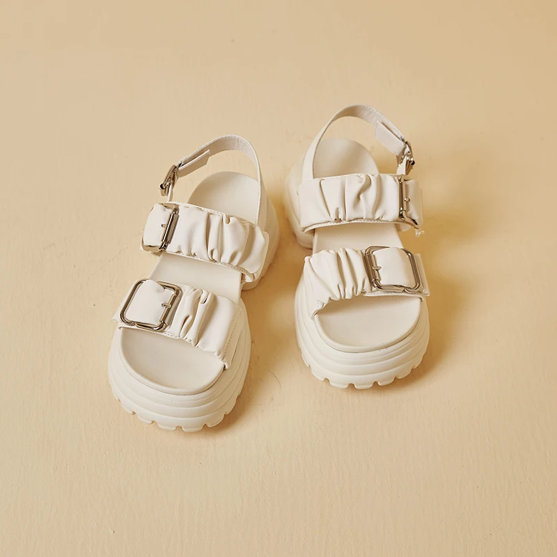 AIYUQI Sandals Women 2023 New Comfortable Women's Summer Sandals Belt Buckle Wearing Platform Sandals Women