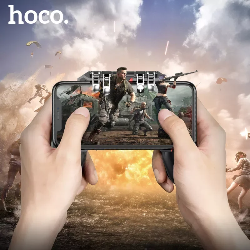 

HOCO pubg Mobile Game Controller Gamepad Metal Trigger Free Fire Button Shooting Games Joystick L1R1 For IOS Android MobilePhone