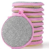 double sided round cleaning sponge dishwashing sponge cleaning oily sponge household kitchen scouring pad kitchen accessories