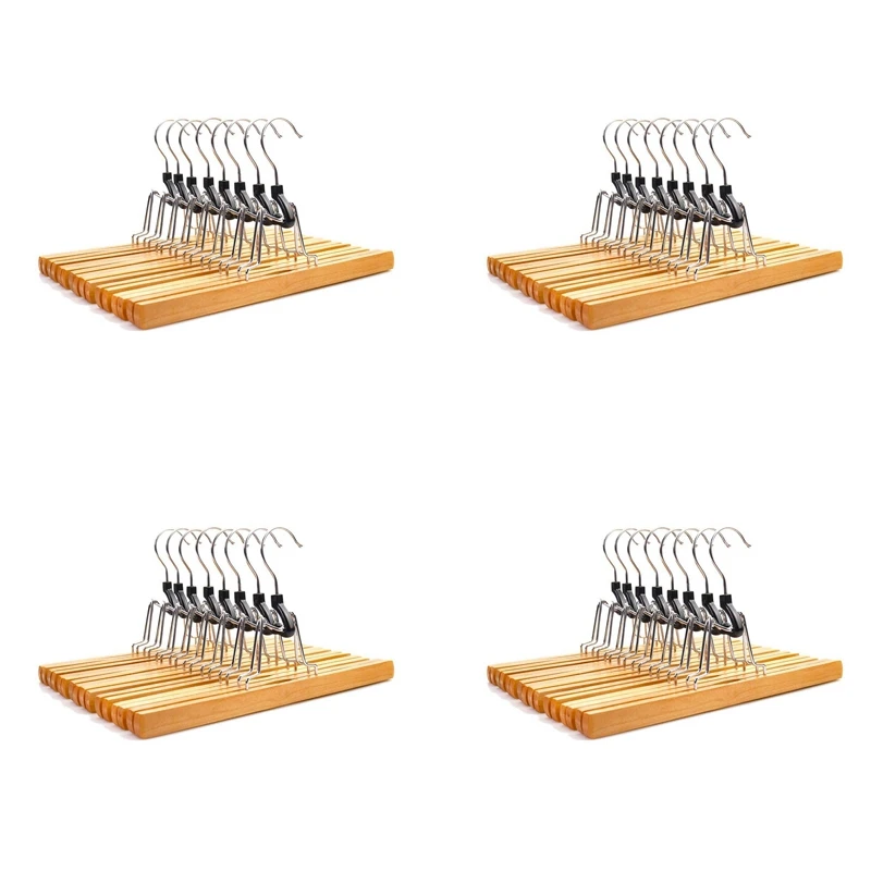 

32 шт., деревянные Нескользящие вешалки для брюк с вращением на 360 градусов