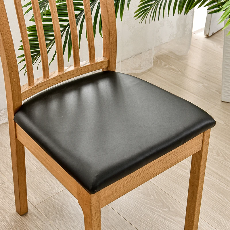 

Waterproof PU Fabric Seat Cushion Covers Stretch Chair Cover Slipcovers For Hotel Banquet Dining Living Room 1/2/4/6 Pieces
