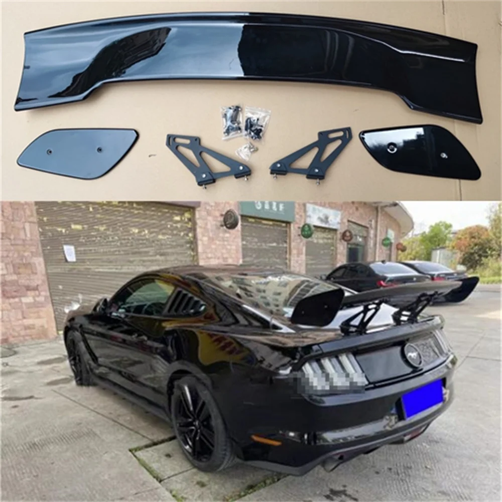 

For Ford Mustang spoiler 2011-2022 ABS Plastic Material Unpainted Color Rear Roof Spoiler Wing Trunk Lip Boot Cover Car Styling