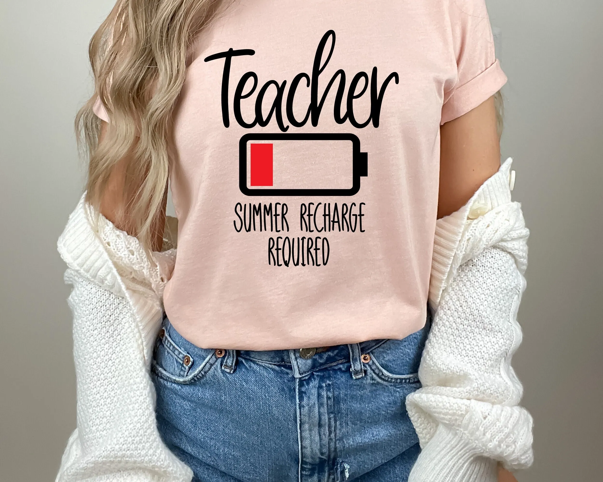 Летняя подзаряжаемая футболка милая учительница конец школы