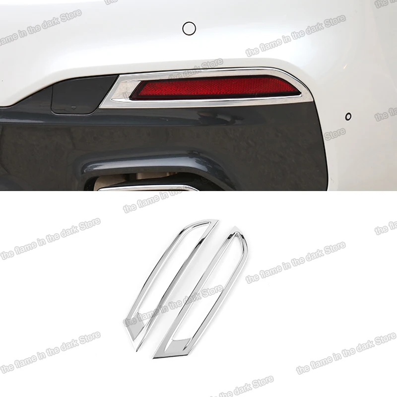 

shiny silver for BMW 5 Series G30 Car Rear Foglight Frame Trims Interior Accessories 2017 2018 2019 2020 2021 2022 decoration