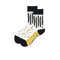 doodle pattern design couple men women socks in tube cotton artistic retro literary fashion trend socks
