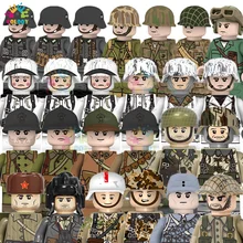 WW2 군사 육군 빌딩 블록, 소련 미국 영국 프랑스 중국 군인, 미니 액션 피규어 벽돌 장난감, 어린이 크리스마스 선물