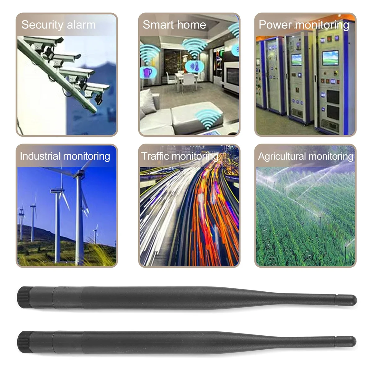 2 двухдиапазонных Wi-Fi RP-SMA-антенны 6 дБи 4 ГГц 5 + кабель U.fl/IPEX длиной x 35 см