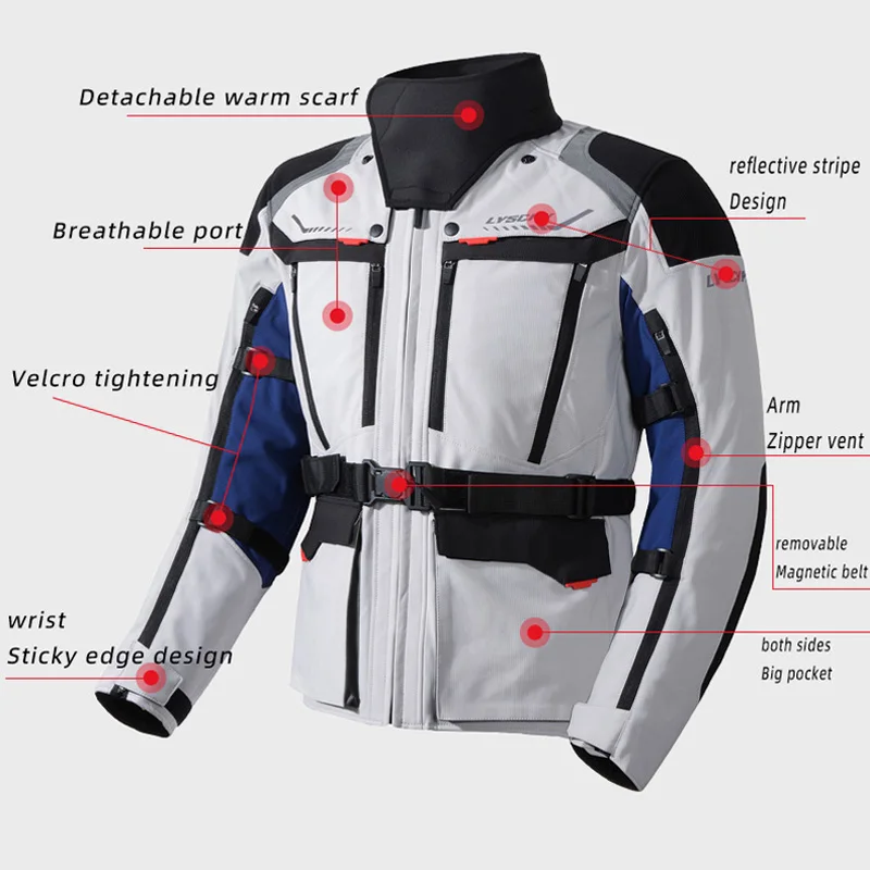 Мужская мотоциклетная куртка и брюки LYSCHY зимняя водонепроницаемая