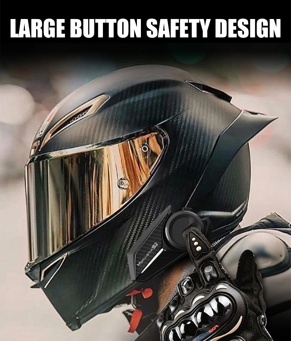 Mornystar S2 Система Связи Для Мотоциклетного Шлема Bluetooth Bt 1200 М Hi-fi Домофон Гарнитур