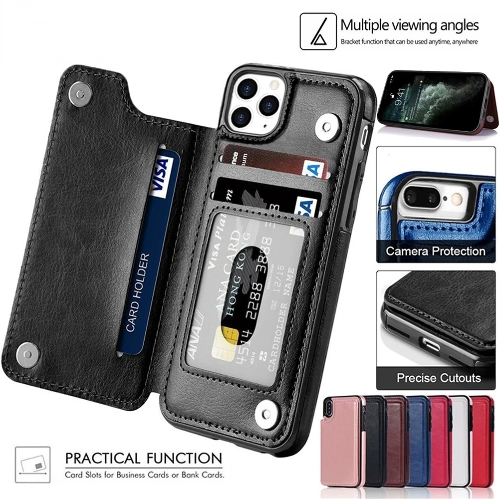 

Leather Flip Wallet Phone Case for Huawei P30 P40 Pro Lite Back Flip Cover Mate 20 30 40 Pro Lite Card Slots Holder Shockproof