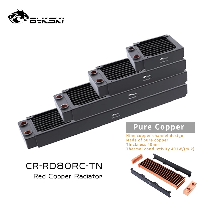 

Bykski Pure Copper Radiator , 30mm Thick For 8cm Fan High-performance Heat Dissipation Water Cooling Radiators , CR-RD80RC-TN