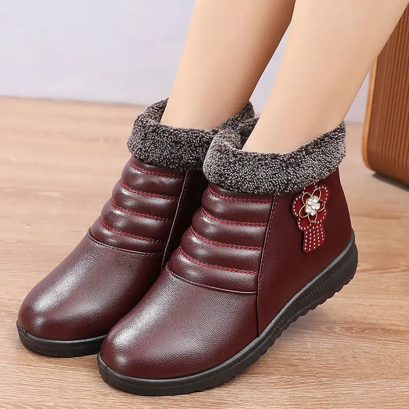 Fashion Boots Winter Ankle Boots for Women Winter Shoes Female Snow Boots Botas Mujer Non-Slip Warm Plush Cotton Shoes
