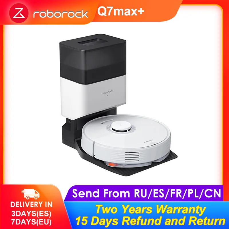 Roborock Q7 Max Plus Робот-Пылесос С автоматической пустой док-станцией Управление через приложение Умная бытовая техника Автоматический пылесборник Очиститель швабры Обновленная версия Roborock S5 Max 2022 Новинка - Апрельский топ товаров с Али