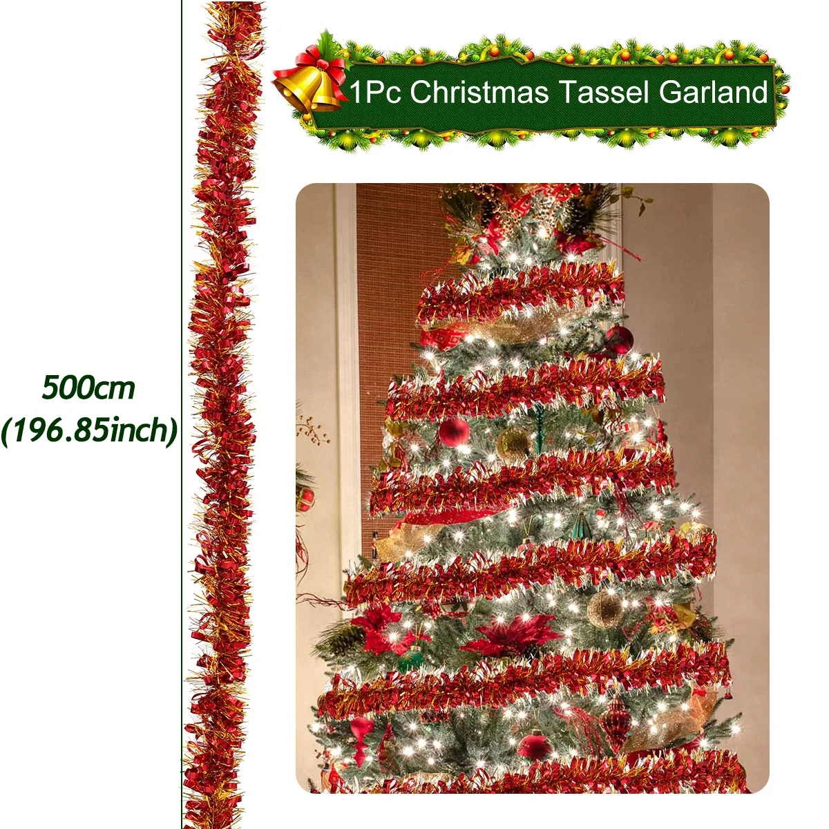 

Рождественская гирлянда с кисточками