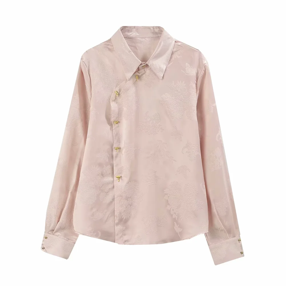 Женская рубашка с бамбуковым узлом PB &amp ZA повседневная универсальная