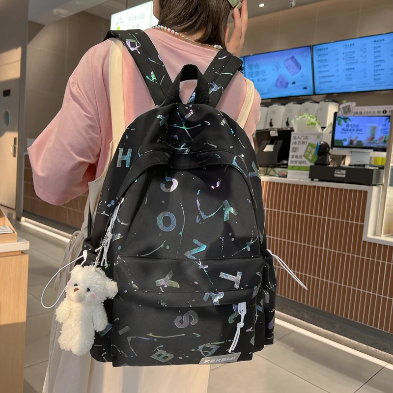 Женский нейлоновый рюкзак DCIMOR с яркими надписями однотонная дорожная сумка