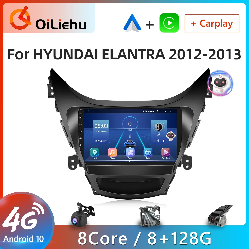 

Oiliehu AI Voice Android Carplay Car Radio For HYUNDAI ELANTRA 2012-2013 2din Android Auto 4G Multimedia GPS autoradio DSP