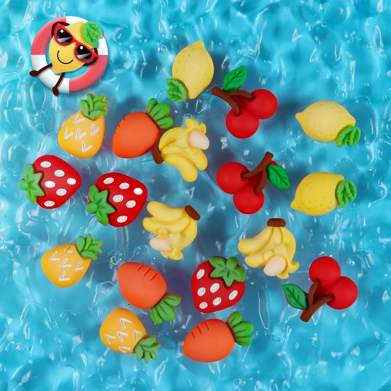

10pcs Kawaii Resin Fruit Material Kit Strawberry Cherry Flatbacks Fruit Hairpin Hair Accessories Phone Case DIY Scrapbooking
