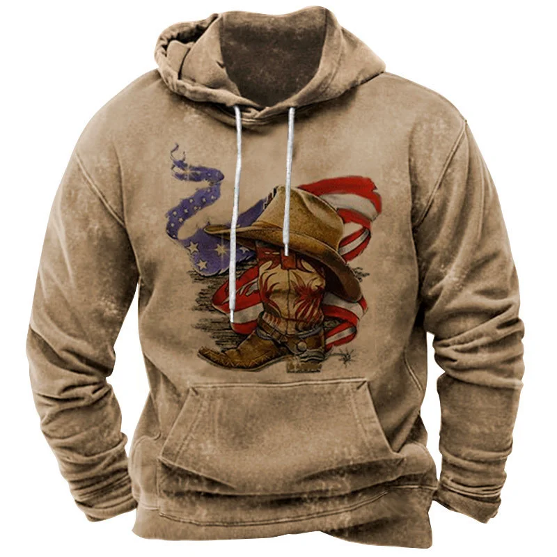 

Vintage Men's Hoodie Letter Print Hooded Sweatshirt Punk Streetwear Winter Oversized Jacket Tops 2023 New Male Casual Pullover