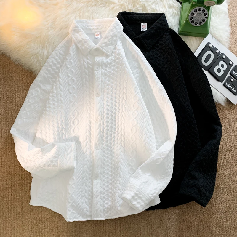 

Autumn 2023 Fried Dough Twists long sleeve shirt men's versatile shirt coat