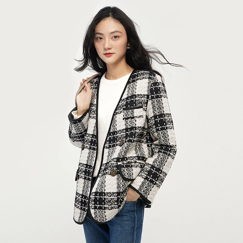 High-quality Thin Down Jacket Women 90% White Duck Down  Wool  Polyester  Casaco Feminino Inverno High Street Double Breasted