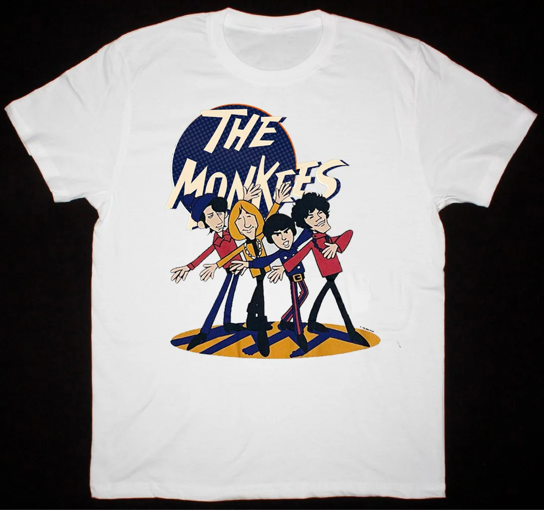 Забавная классическая белая футболка унисекс The Monkees