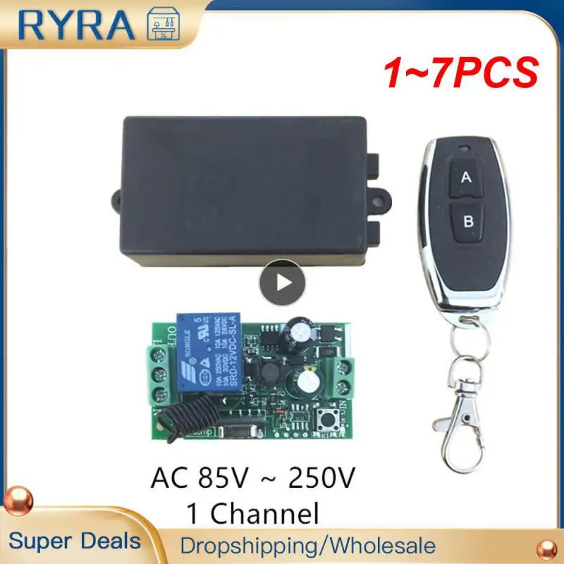

1~7PCS Tiktango 433Mhz Universal Wireless Remote Control Switch 110V 220V 1CH RF Relay Receiver Module + 4chanel Transmitter