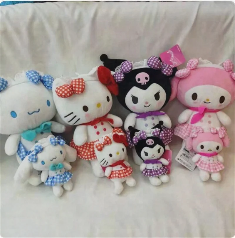 

Kawaii Sanrios Plush Doll Kuromi Mymelody Cinnamoroll Kitty Plush Car Bag Keychain Accessories Girl Birthday Gift Christmas Gift