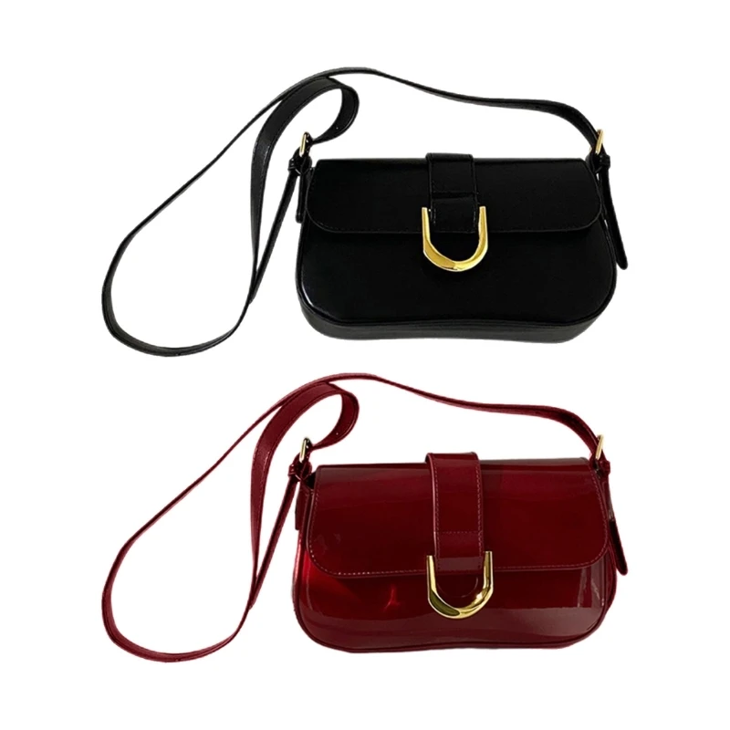 

Fashionable Crossbody Purse PU Shoulder Bag Vintage Buckle Underarm Bag Durable