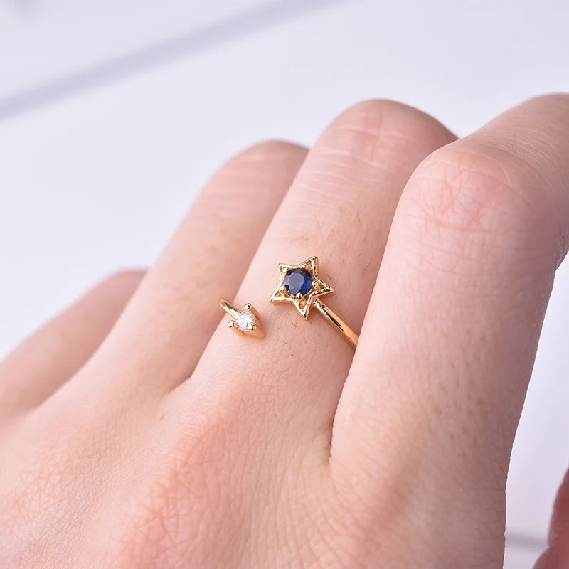 

Star Vintage Wedding Rings For Women Engagement Fashion Unique Design Rings Crystal Luxury Aesthetic Luxurious