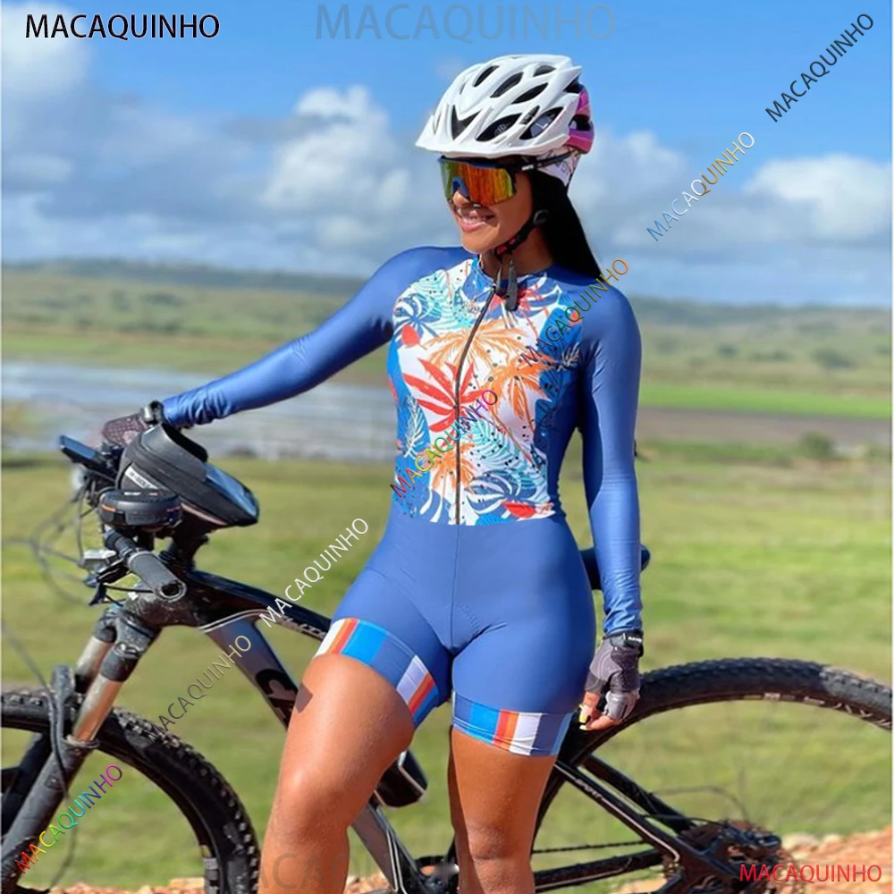 

Macaquinho Ciclismo Feminine Blue Cycling Clothes Free Shipping Brazil Cycling Jersey 2022 Jumpsuit Women Summer