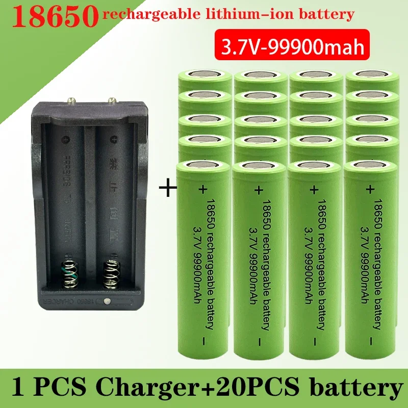

18650 Battery Free Shipping New Bestselling Li-ion 3.7V 99900mah+Charger RechargeableBattery Suitable Screwdriver Battery
