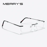 merrys design men titanium alloy rimless glasses frame women square ultralight frameless optical frames eyewear s2516
