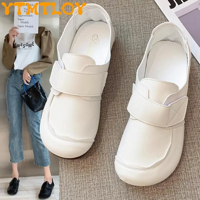

Retro Women's Shoes Summer New Style 2021 Hot Style Single Shoes Women Wild Casual Peas Shoes Flat Bottom With Skirt Grandma Sho