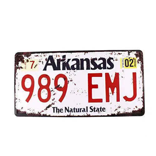 

989 EMJ 6x12 Inch Retro Vintage Auto License Plate Tin Sign