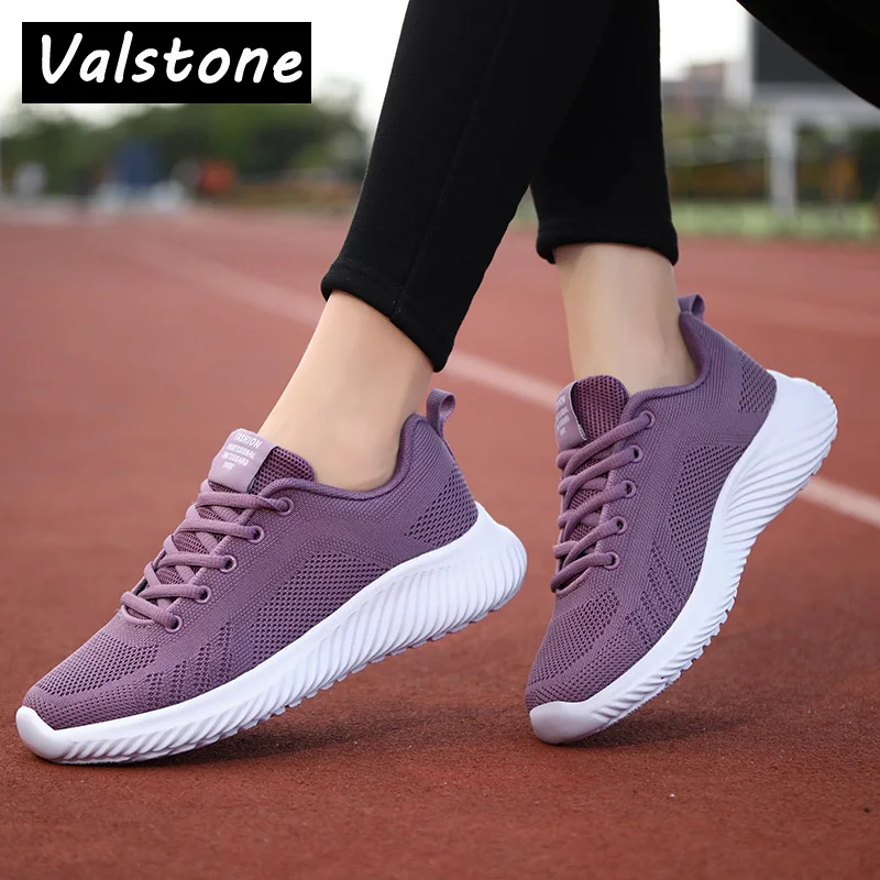 

Valstone Big Size Casual Women Sneakers Fashion Lace-up Walking Shoes Lightweight All-match Female Footwear Comfort Breathable
