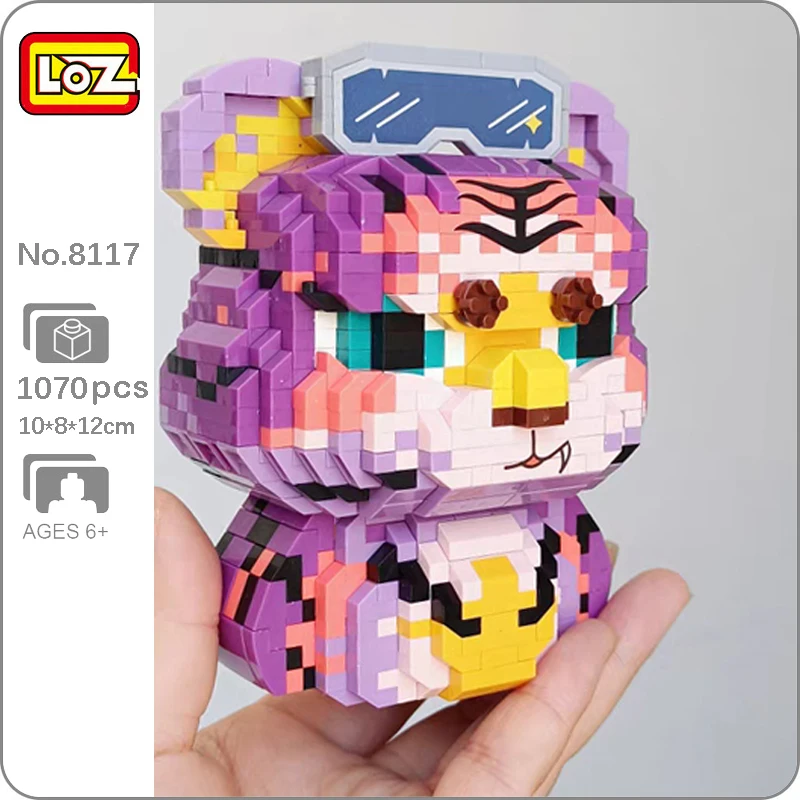 

LOZ 8117 Animal World Spring Festival Tiger Year Glasses Pet Doll 3D Mini Diamond Blocks Bricks Building Toy for Children no Box