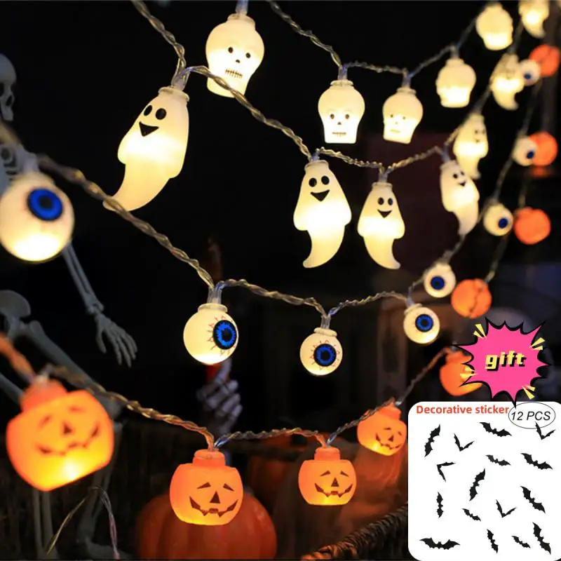 

1.5/3m Halloween Light String Pumpkin Skull Eye Balls Ghost Festival Party Lantern Trick Or Treat Happy Halloween Day Decor