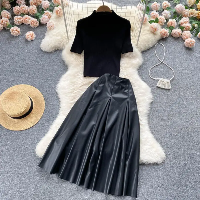 

Korobov Japanese Preppy Style Zerbra Print Knitted Suits 2022 New Cardigan and High Waist Sexy Mini Skirts Women Outfits