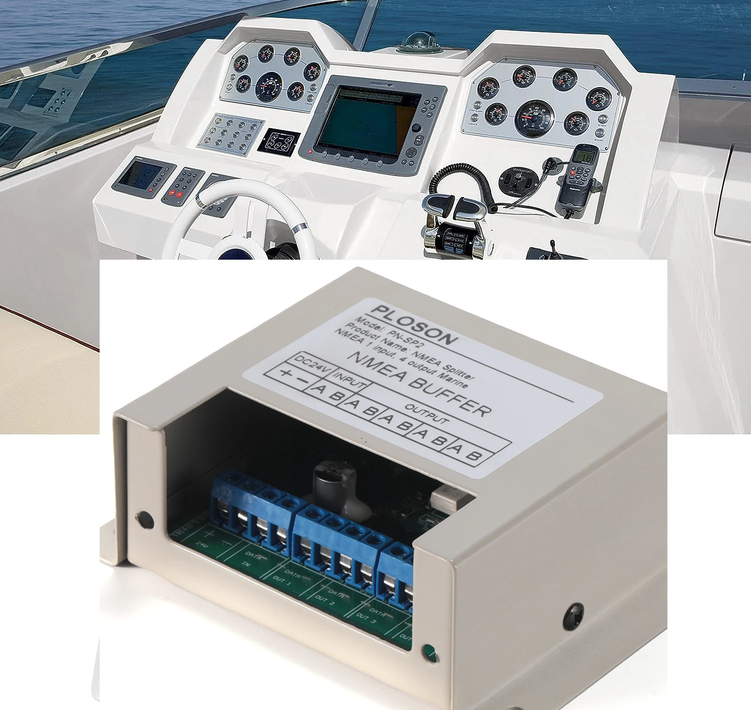 PLOSON PN-SP2 NMEA0183 Сплиттер NMEA Буфер 1 вход 4 выхода Морской последовательный линейный