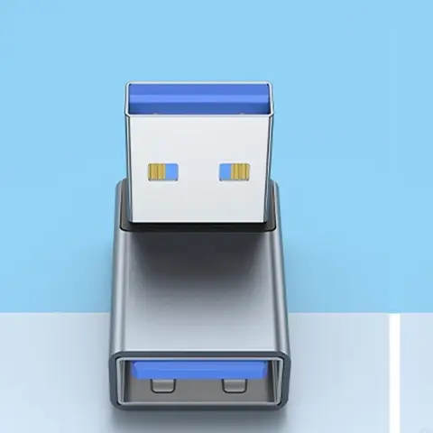 USB -мужчина -мужчина с прямым углом 90 градусов Адаптер USB3.0 Мужчина к женщинам