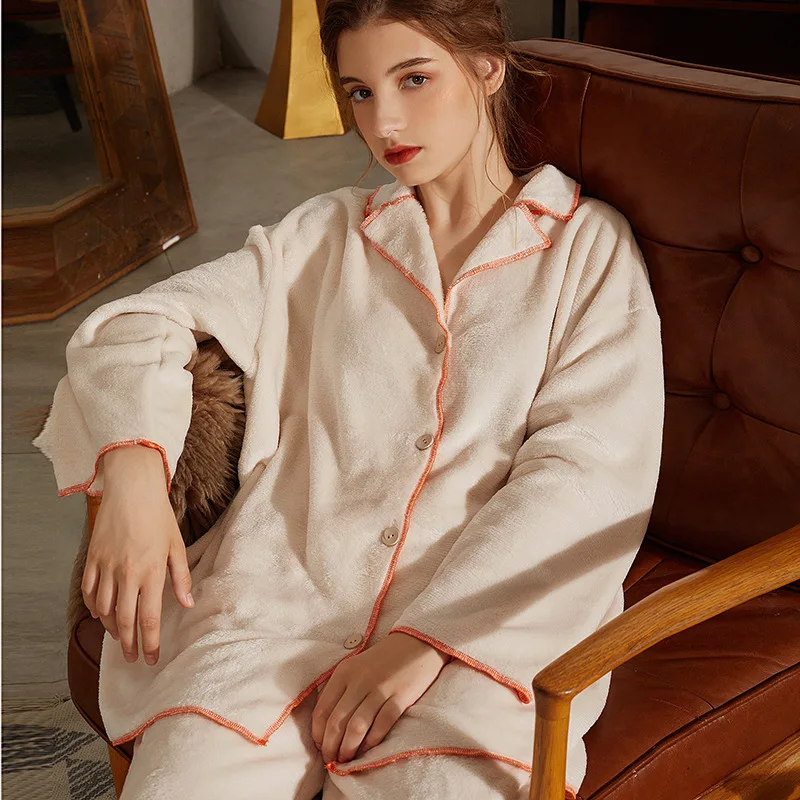 

Двусторонняя Фланелевая пижама Spot, можно носить на улице, домашняя одежда, теплый контрастный край, простая ветровка, Удобная толстая женск...