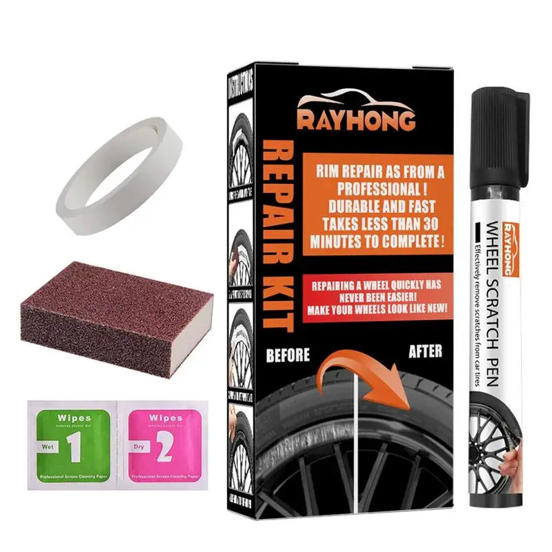 

Car Wheel Scratch Repair Kit Auto Universal Markers & Fillers All Color Waterproof Wheel Tuch Up Kit Car Rim Dent Scratch Care
