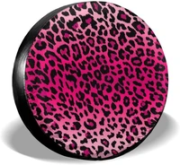 pink leopard print spare tire cover waterproof dust proof uv sun wheel tire cover fit suitable for most vehicles