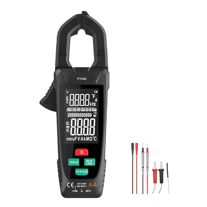 

Digital Clamp Meter Large Screen Multimeter 9999 Counts AC Voltage Current Capacitance Auto Correction Of Wrong Gear