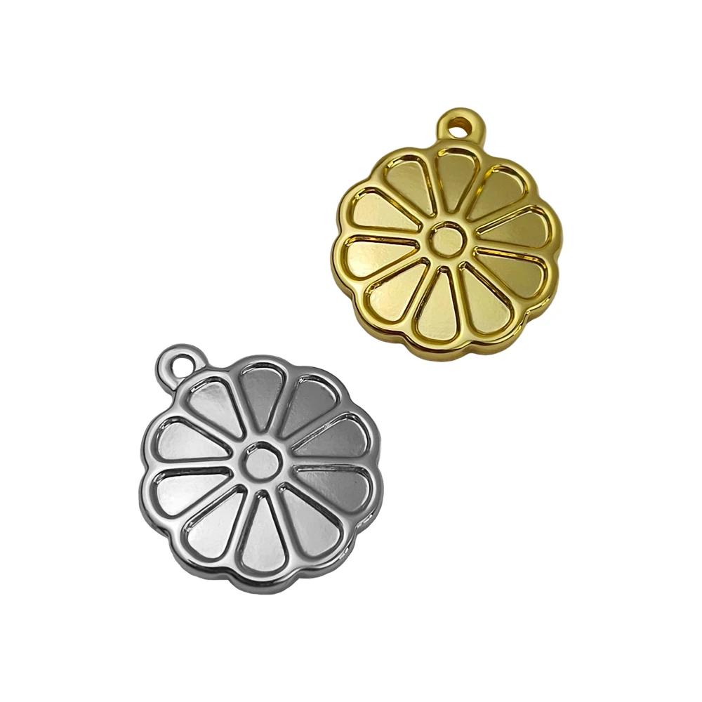 

Stainless Steel Embossed Flower Pendant for DIY Necklace Bracelet Charms Womens Inlay Gemstone Earrings Keychains Jewelry Crafts