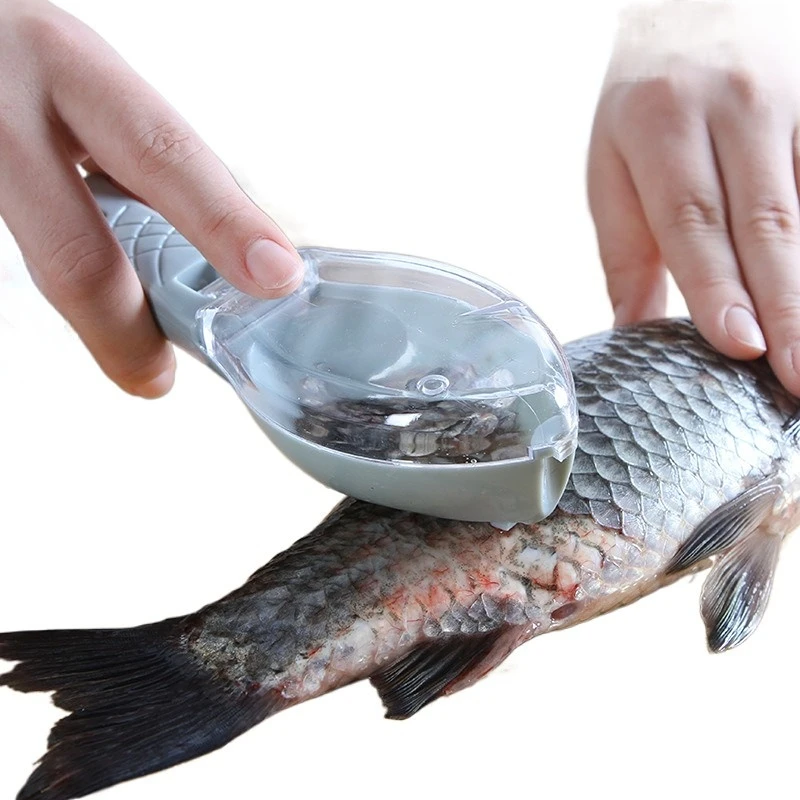 

Fish Scale Planer Manual Scraper Cleaning Kitchen Cooking Fish Tools with Cover with Storage Box Home Convenient Easy To Wash