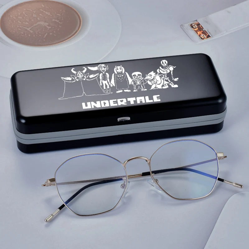 

Чехол для очков, модный металлический чехол для карандашей, футляр для очков для студентов, черный Чехол для очков, реквизит