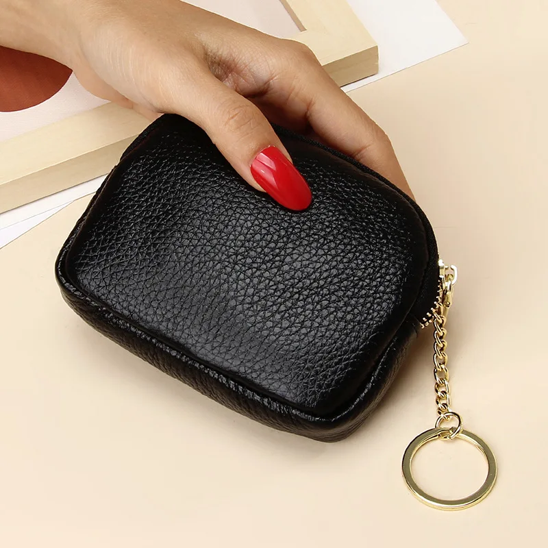 Women Mini Wallet Coin Purse Leather Kids Purses Coin Credit Card Keys Wallet Small Zipper Keychain Clutch Lipstick Change Pouch