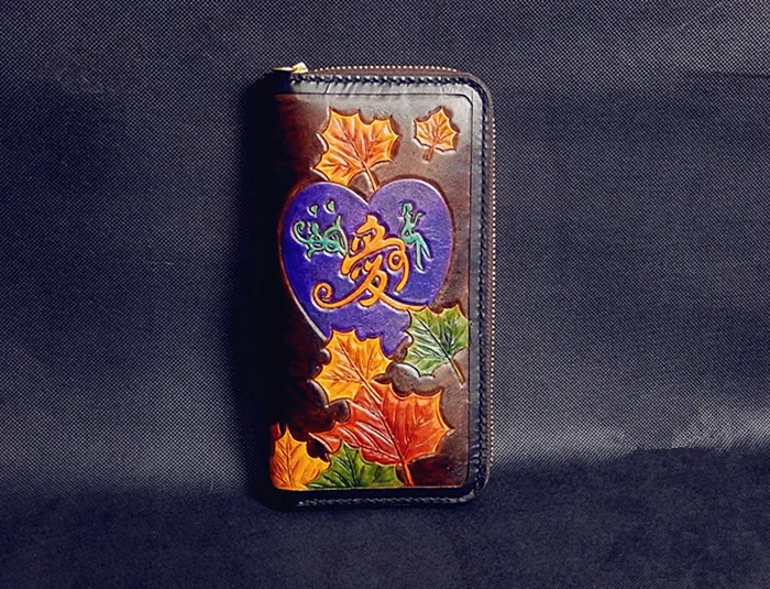 Женские кошельки ручной работы из воловьей кожи длинный клатч кошелек